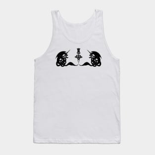 Celtic unicorns and thistle silhouette Tank Top